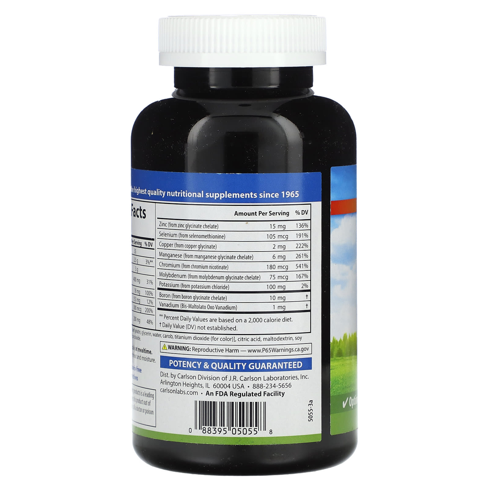 Carlson, Chelated Minerals, 180 мягких таблеток
