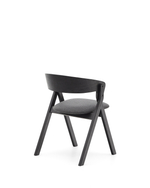 Стул Godia из дерева с черной отделкой и серым шениллом