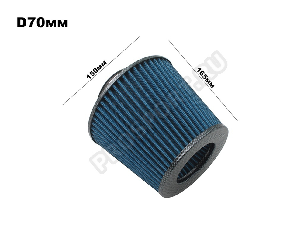 Фильтр воздушный нулевого сопротивления TORNADO, синий/карбон D70мм