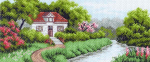 "Домик в саду"-1208 канва с рисунком