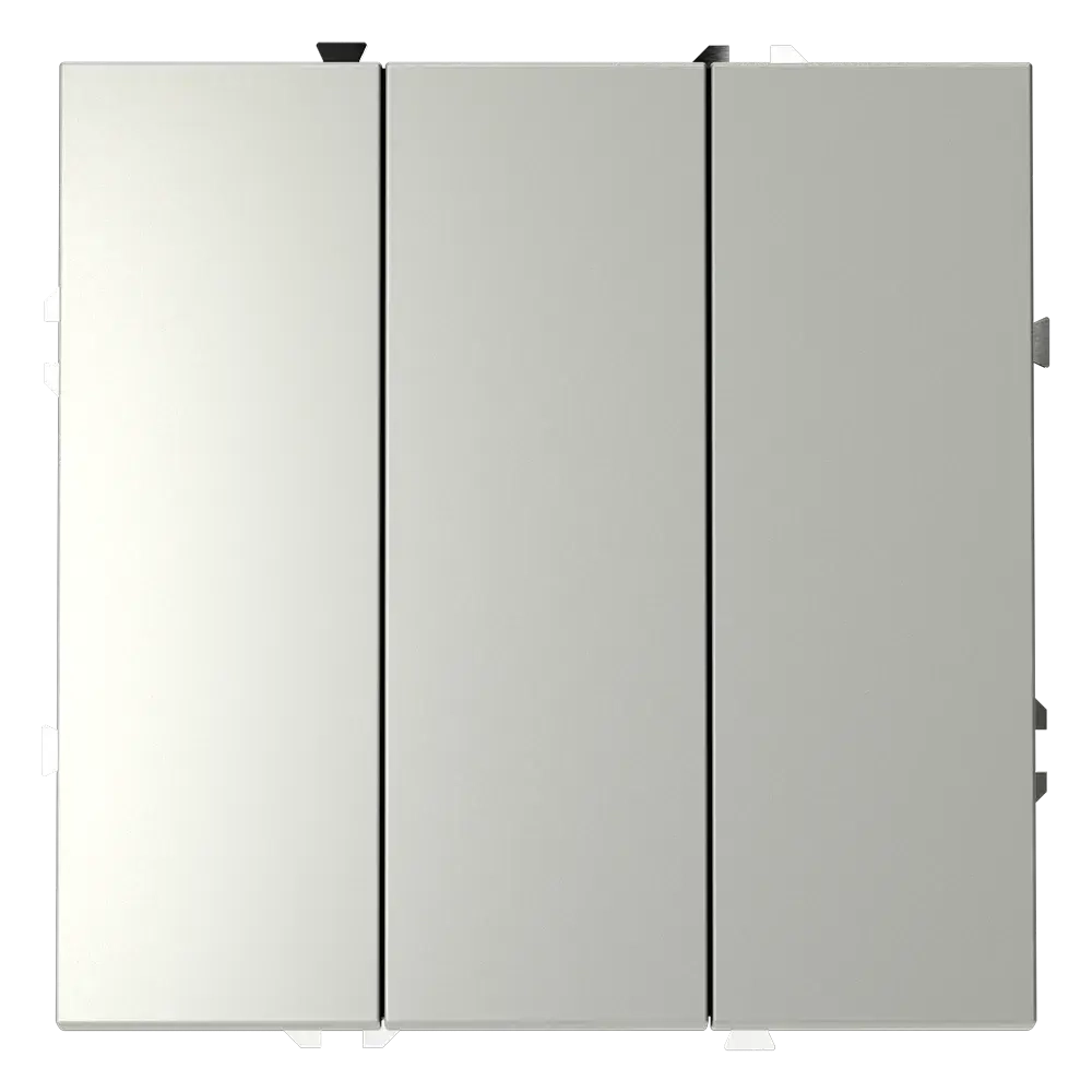 Выключатель встраиваемый VOLTUM S70 трехклавишный 10А, (сталь)