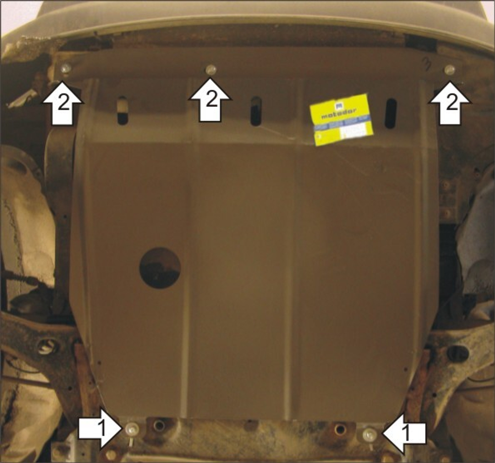 Защита картера Двигателя, КПП. 2 мм, Сталь. для Ford Tourneo Connect 2002-2006, Ford Tourneo Connect 2010-2013, Ford Transit Connect 2002-2006, Ford Tourneo Connect 2006-2010, Ford Transit Connect 2006-2013 MOTODOR.00712