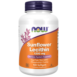 Now Foods Sunflower Lecithin 1200 mg 100 softgels , Подсолнечный лецитин