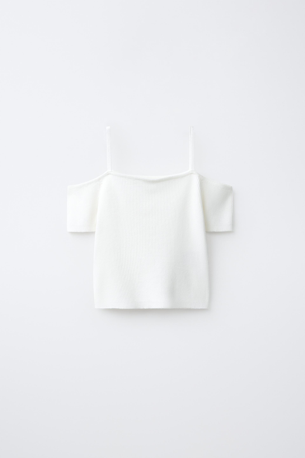 ZARA ТОП В РУБЧИК, ЖЕЛТОВАТО-БЕЛЫЙ