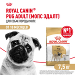 Royal Canin Pug Adult Корм сухой для взрослых собак породы Мопс от 10 месяцев 7,5 кг