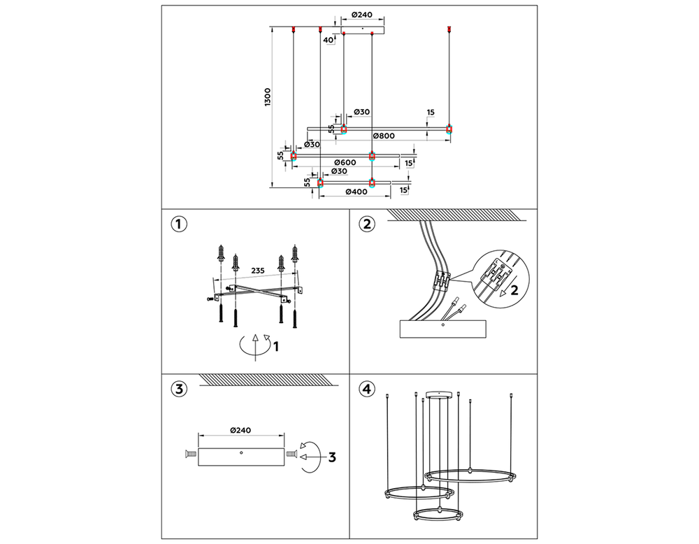 Ambrella Подвесной светодиодный светильник LineTech FL5533
