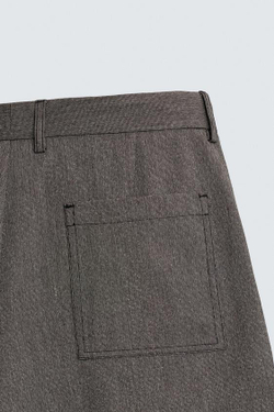 ZARA ШОРТЫ КАРГО RELAXED WIDE FIT, ТЕМНЫЙ РЫЖЕВАТО-КОРИЧНЕВЫЙ