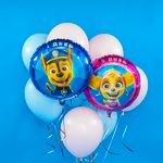 Шар (18"/46 см) Круг, Щенячий Патруль, С Днем Рождения!, Розовый