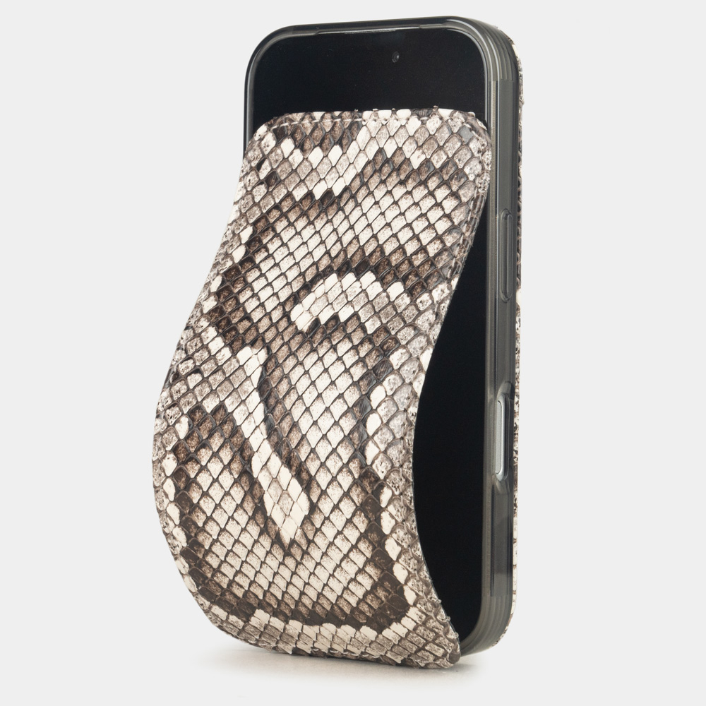 Чехол для iPhone 17 Pro кожаный, питон натурального цвета