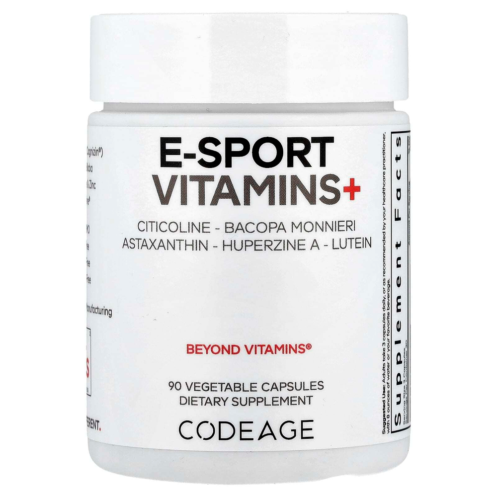 Codeage, E-Sport Vitamins +, 90 растительных капсул