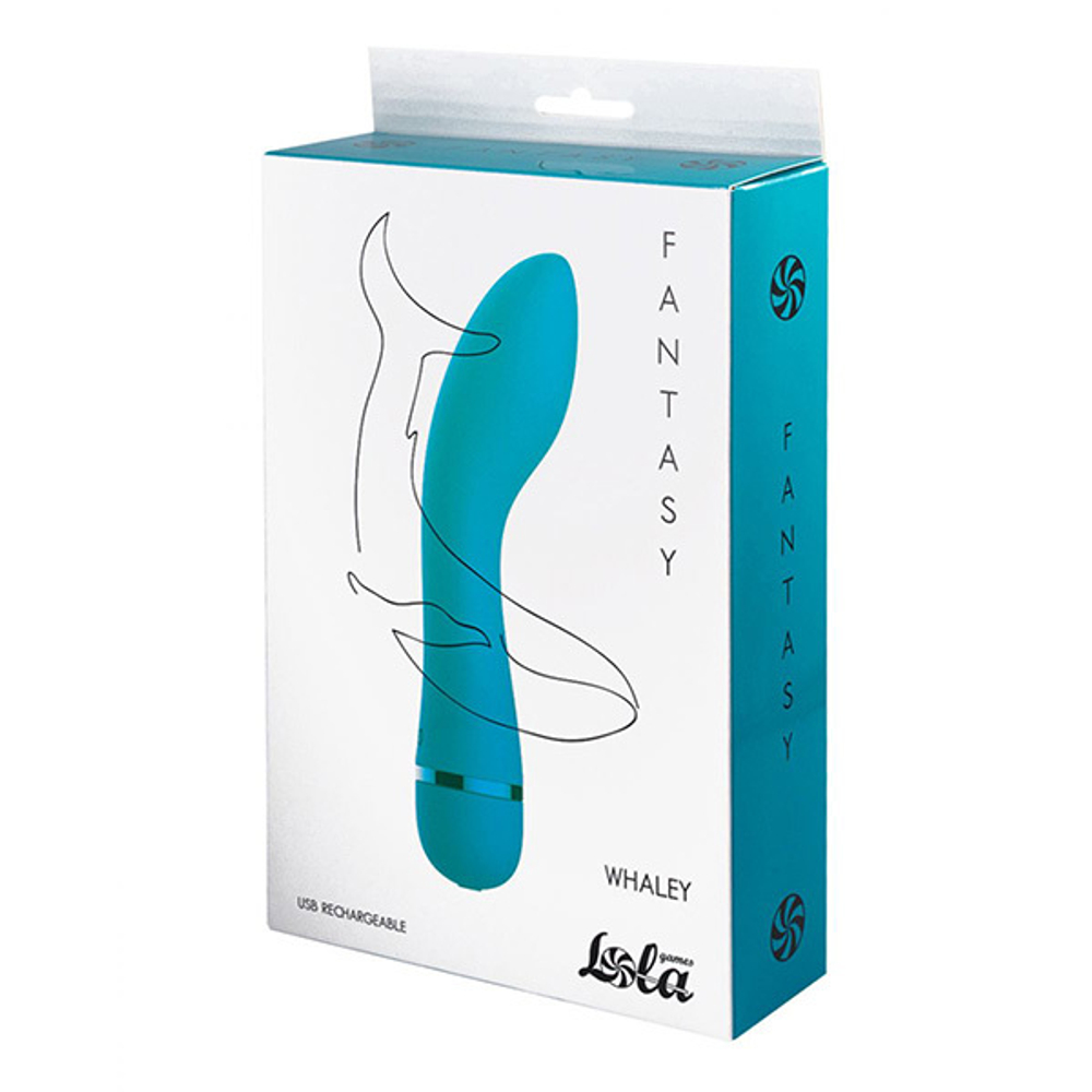 Бирюзовый перезаряжаемый вибратор 16,8см Lola Games Fantasy Whaley 7911-03lola