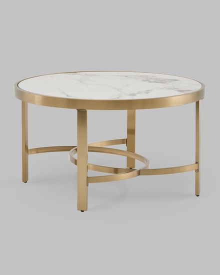 Журнальный столик Адриана 80*80 см светлая керамика