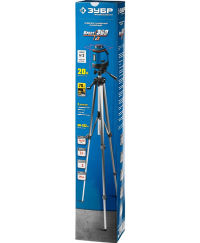ЗУБР Крест 360, №2, 20 - 70 м, лазерный нивелир, Профессионал (34906-2)