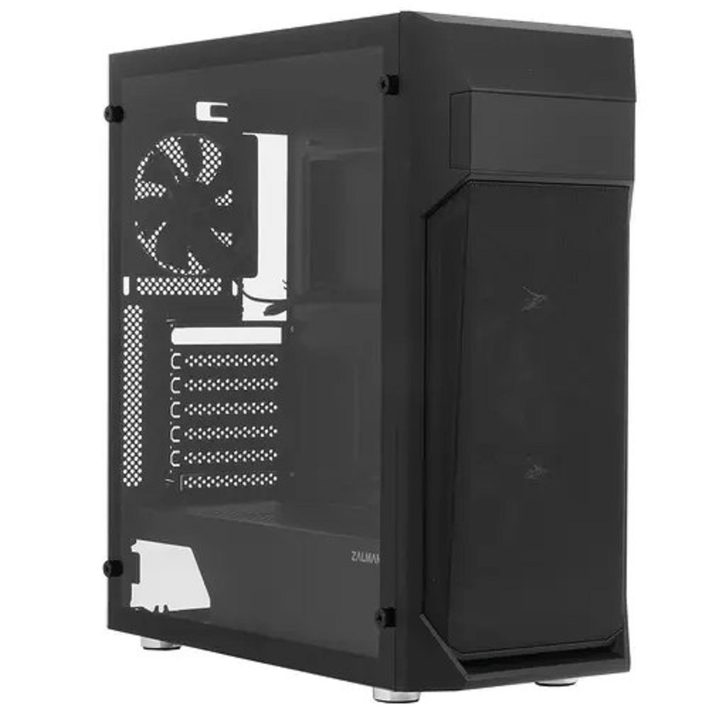 ZALMAN Z1 PLUS Корпус без БП, боковое окно (закаленное стекло), черный,  ATX