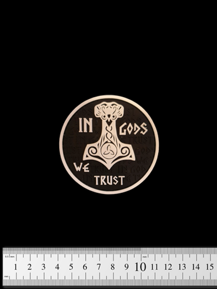 Шеврон Мьёльнир. In Gods We Trust PVC