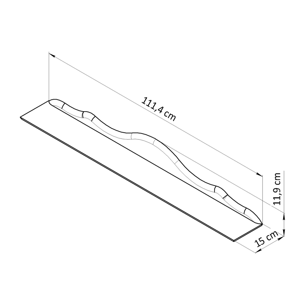 Полка настенная 111х15х12, Бритта, для книг декораций, в гостиную, прихожую, детскую, спальню, массив сосны, в натуральной отделке, Dipriz
