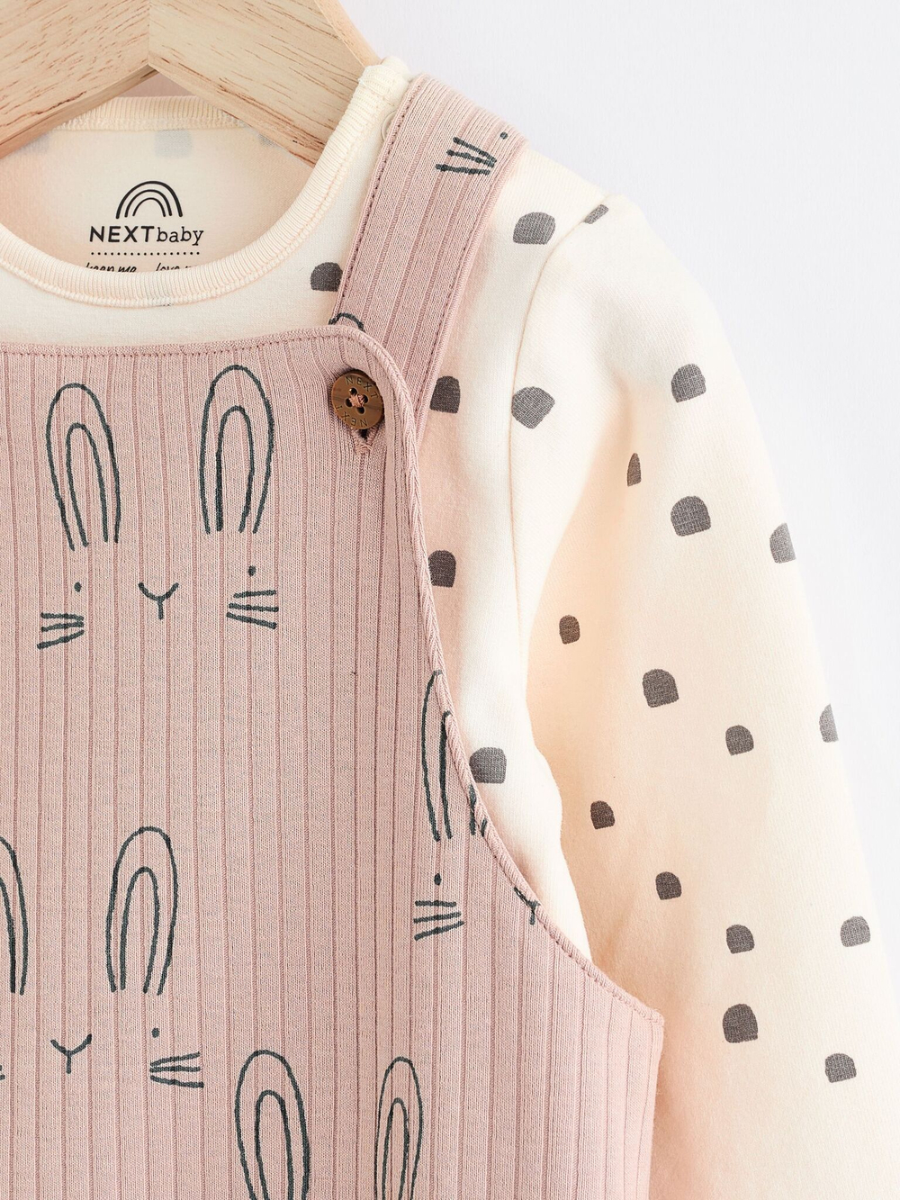 Комбинезон и боди в комплекте для малышей Next N75-960, Бежевый, Розовый