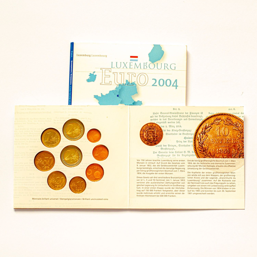 Luxembourg 2004 Year Set + 2 Euro "Effigy and Monogram of Grand Duke Henri"