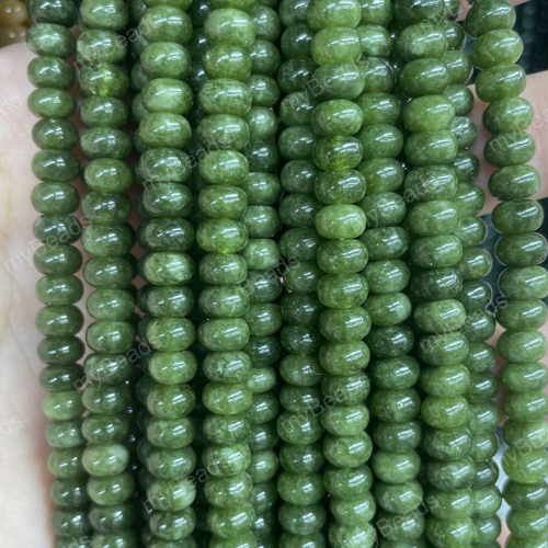 Кварц зеленый 6х4 мм, бусины - рондели (нить 38 см)
