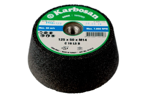 Круг шлифовальный чашечный конический Karbosan SC (125x50xM14)