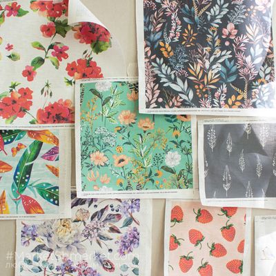 Набор образцов СИНТЕТИЧЕСКИХ тканей и полотен (отрезы около 10х10±3см)