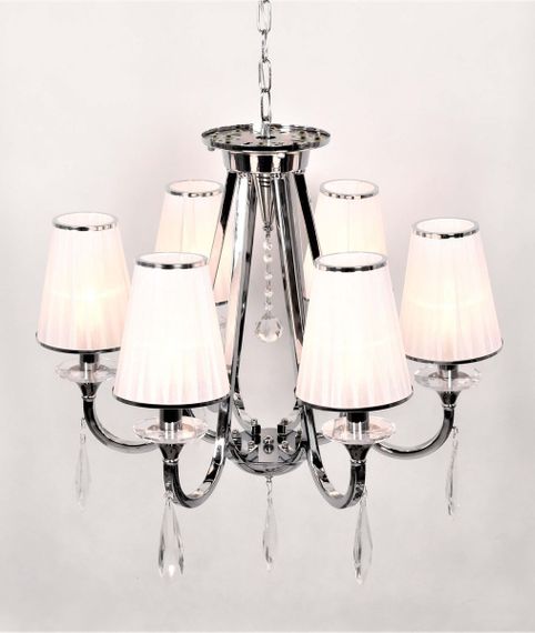 Подвесная люстра Lumina Deco Milesia LDP 8926-6 WT+CHR