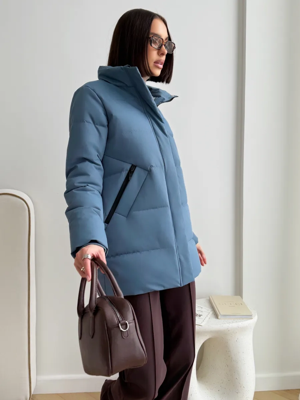 Куртка весенняя удлиненная со съемным капюшоном