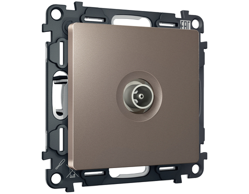 MA643030 Комплект механизма TV розетки проходной ALFA Темная бронза матовый 5-1000 MHz 4dB QUANT (AP6430, VM211)