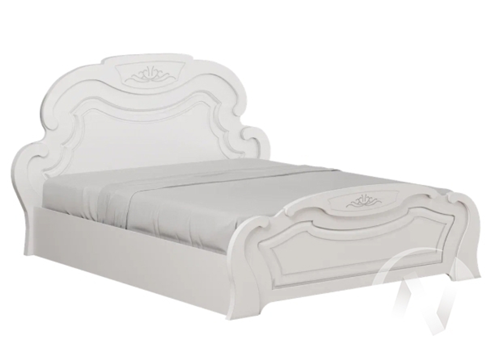 Кровать 1;4м Спальня Александрина (белый/белый глянец холодный)