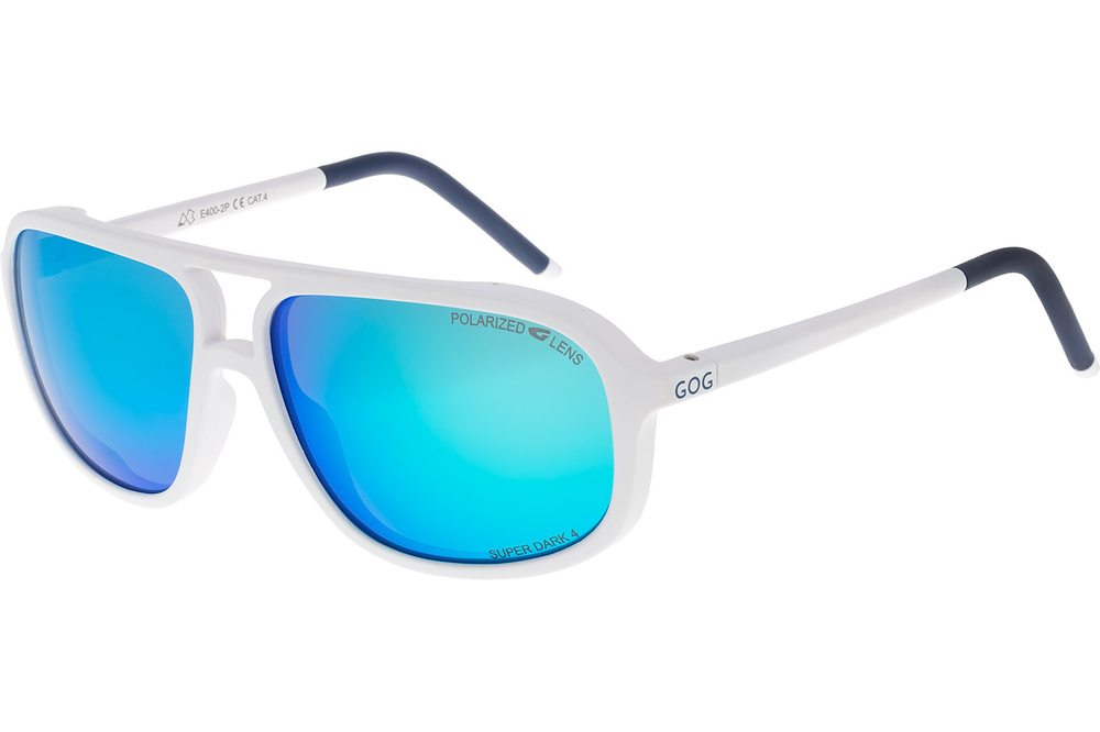 Спортивные очки GOG Everest / Matt White-Navy Blue / Polarized Blue Lens