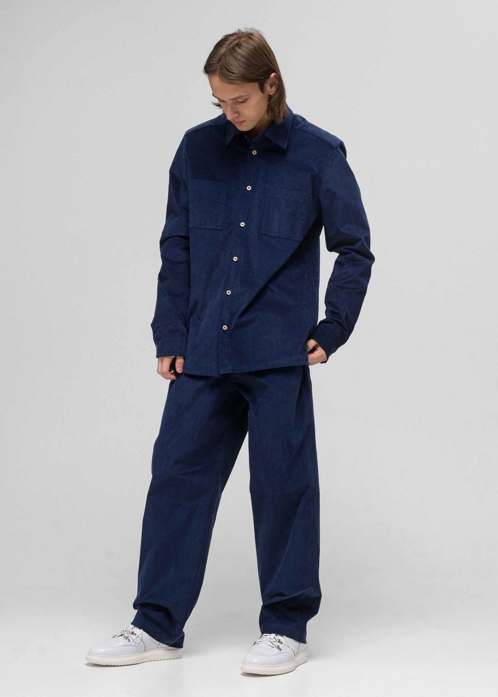 Рубашка FOS Микровельвет Синий