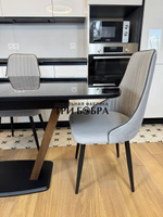 Кухонный раскладной стол "Прадо" черный мрамор и 4 стула Сорренто