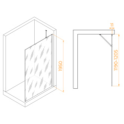 Душевая перегородка RGW WA-102B (Матовое-Сатинат, 1200)