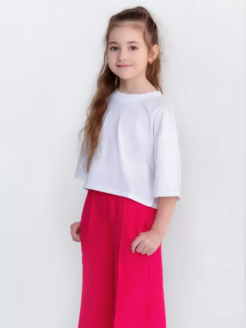 Брюки палаццо для девочки розовые