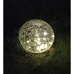 Светильник уличный ЭРА ERASF08-25 Шар на солнечной батарее 20 LED 20 cм