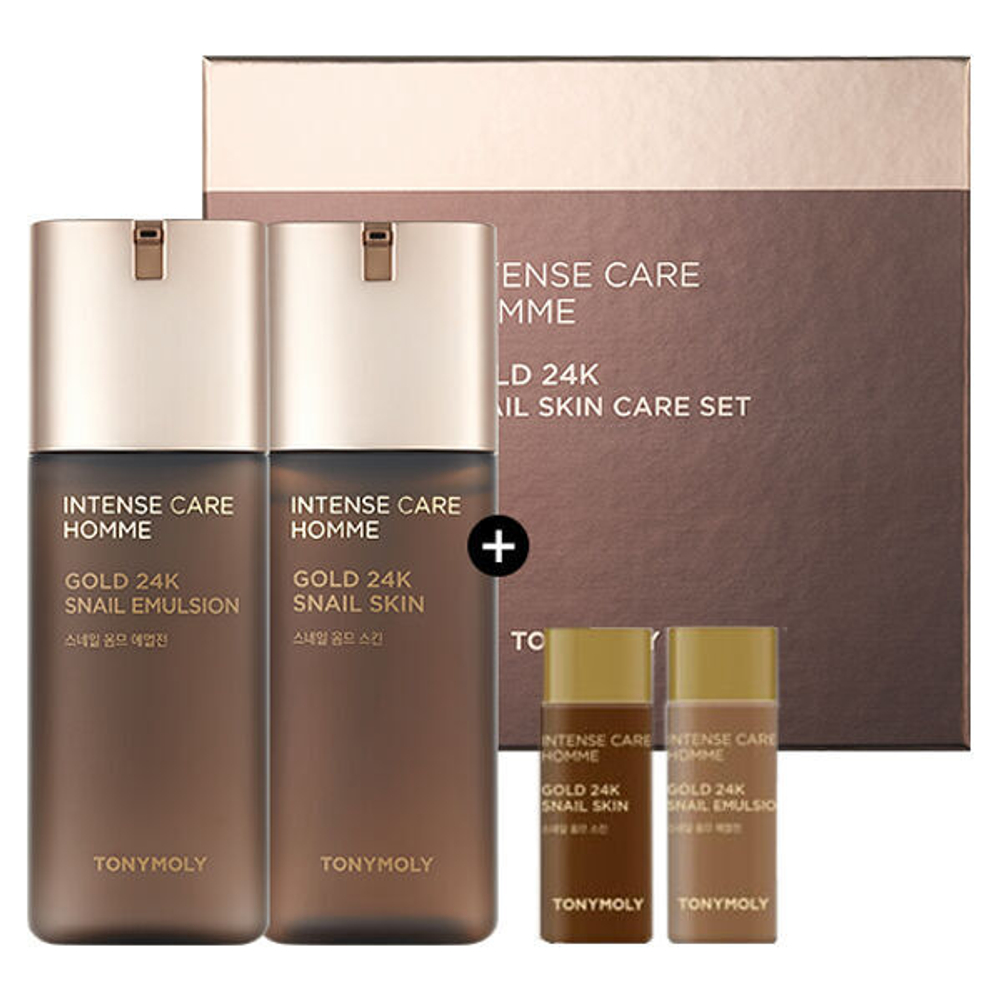 Антивозрастной набор по уходу за мужской кожей TonyMoly Intense Care Homme Gold 24K Snail Skin Care Set