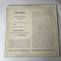 Винтажная виниловая пластинка LP Brahms Брамс, Herman Krebbers, Brabant Philharmonic Orchestra, Hein Jordans, Violin Concerto In D, Op. 77 (Англия 1968)