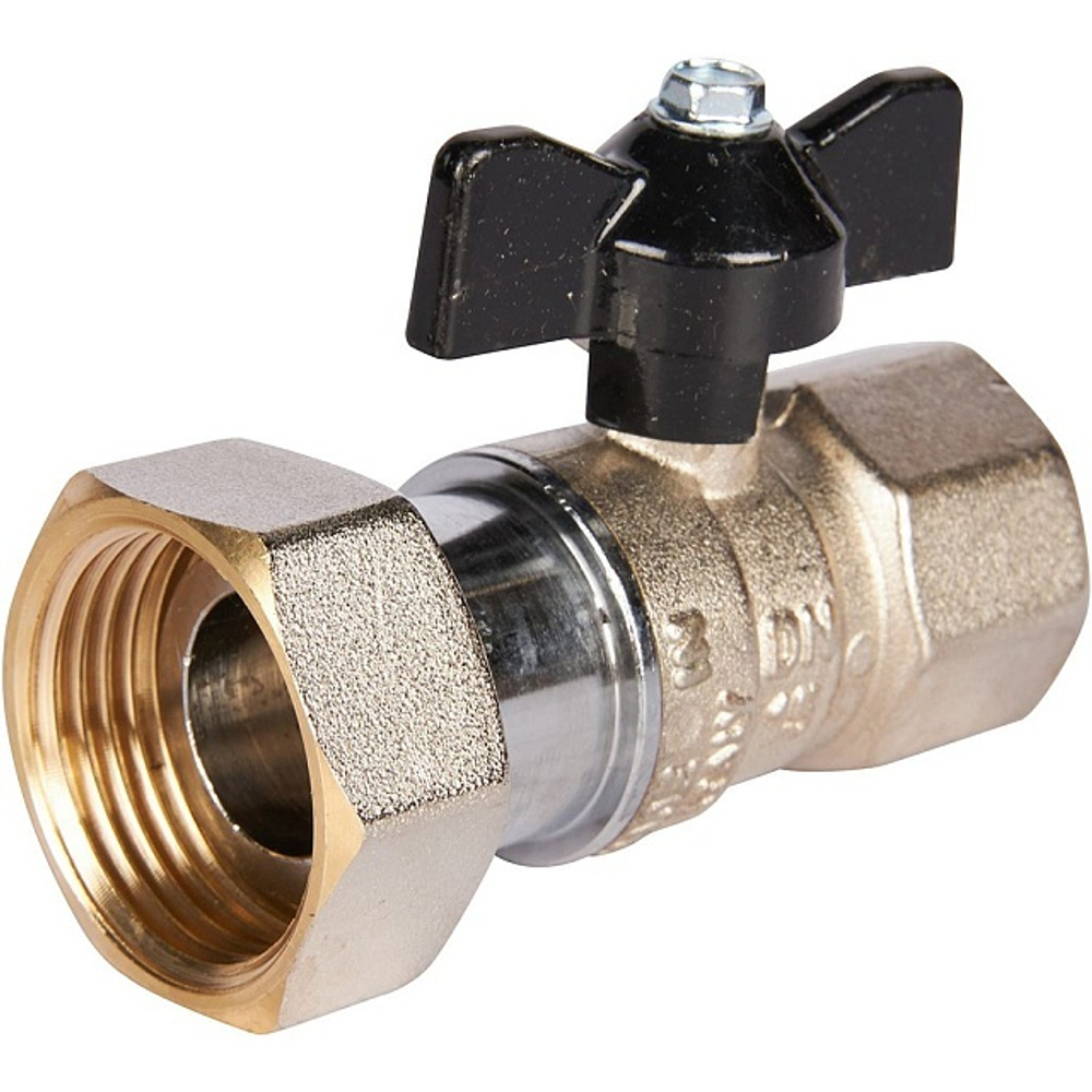 Кран шаровой с накидной гайкой STOUT 3/4"x1" ВР/накидная гайка (бабочка)