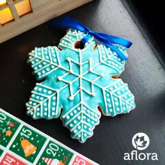 Пряник «Снежинка» из козульного теста / 80 гр Пряник «Снежинка» из козульного теста / 80 гр