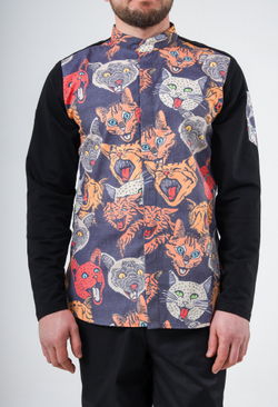 Китель поварской мужской Crazy Cats