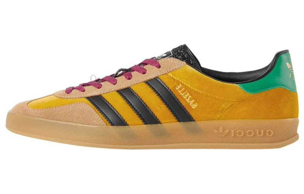 Adidas originals x GUCCI Gucci Gazelle low-cut lace-up fashion sneakers men's yellow