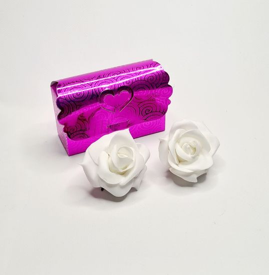 Цветочки розы в волосы на заколке, школьные, 2 шт.