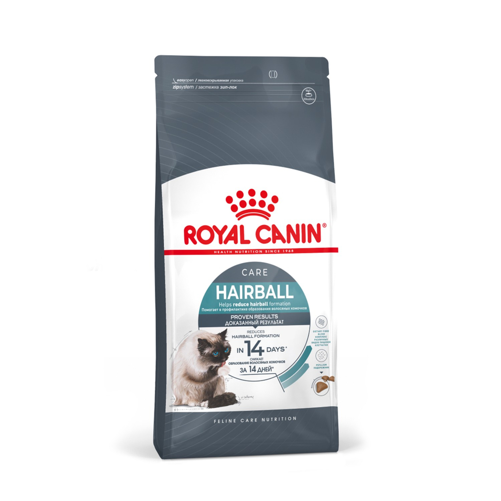Royal Canin Hairball Care Хэйрболл Кэа Корм сухой для взрослых кошек профилактика образования волосяных комочков 10кг