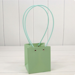 Пакет подарочный 13х11,5х11,5 Ваза для цветов (Зеленый)