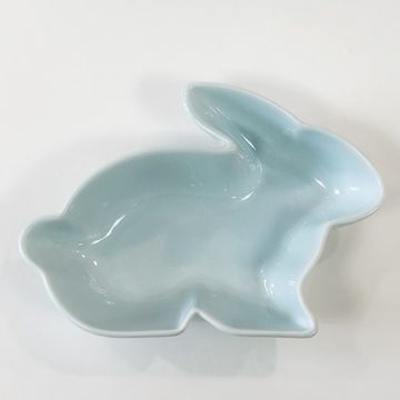 Блюдо керамическое сервировочное глубокое «Зайка», 300 мл, 17,5×12,6×4 см, цвет голубой