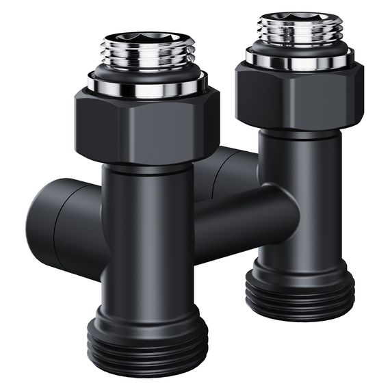 Узел нижнего подключения Royal Thermo Design прямой 1/2quot;х3/4quot; EK (черный) купить в Москве и Московской области по низкой цене с доставкой по России — (1) Узел нижнего подключения Royal Thermo Design прямой 1/2quot;х3/4quot; EK (черный) — (1)