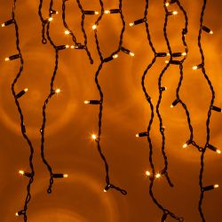 Гирлянда ЭРА ERAPS-BZ2 светодиодная новогодняя бахрома уличная 2*1 м желтая 120 LED IP65