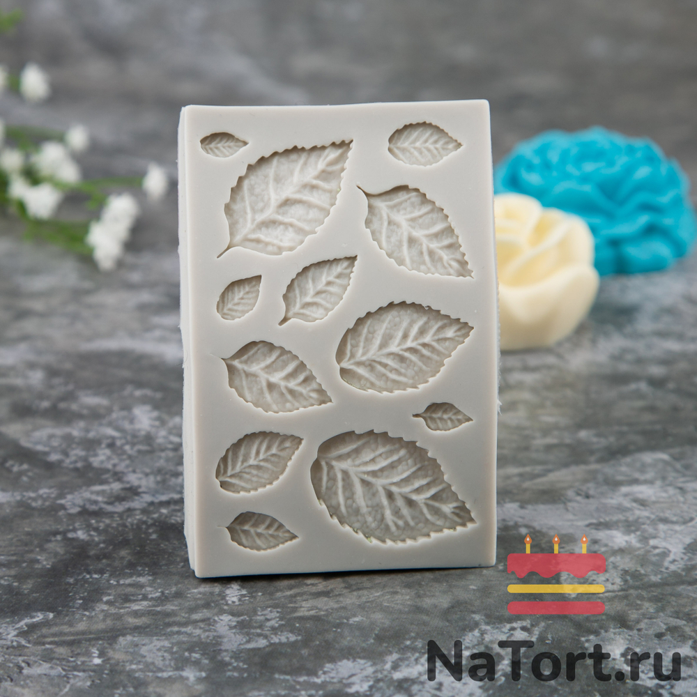 Молд силиконовый «Листики розочки»