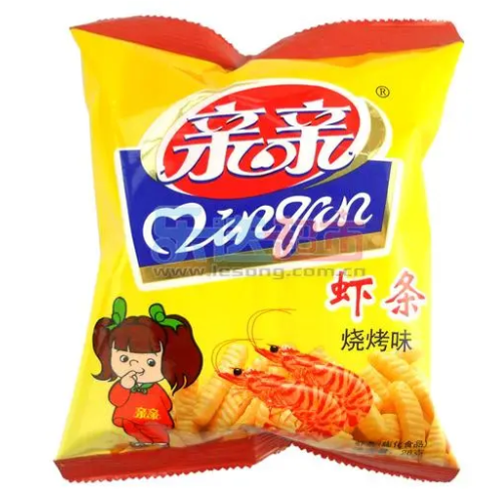 Крекеры со вкусом креветок и барбекю Qinqin 80г