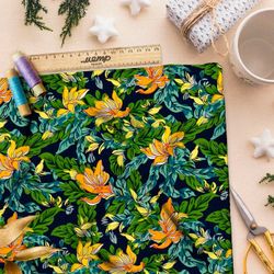 Ткань премиум бифлекс цветочный хаос